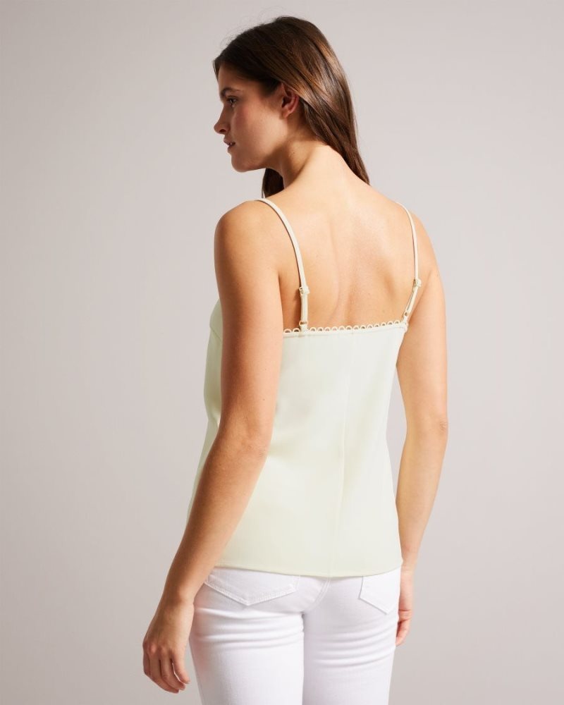 Light Yellow Ted Baker Andreno Strappy Cami With Looped Trims T-Shirts & Vests | MIZNAGW-08