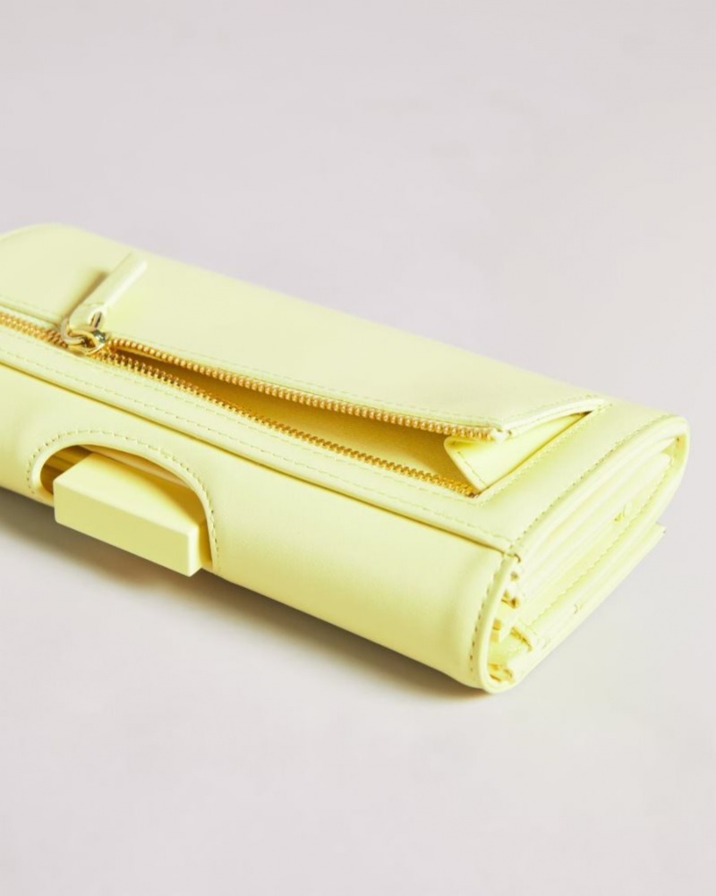 Light Yellow Ted Baker Seldaa Large Bobble Purse Purses & Cardholders | QSYPJGV-37