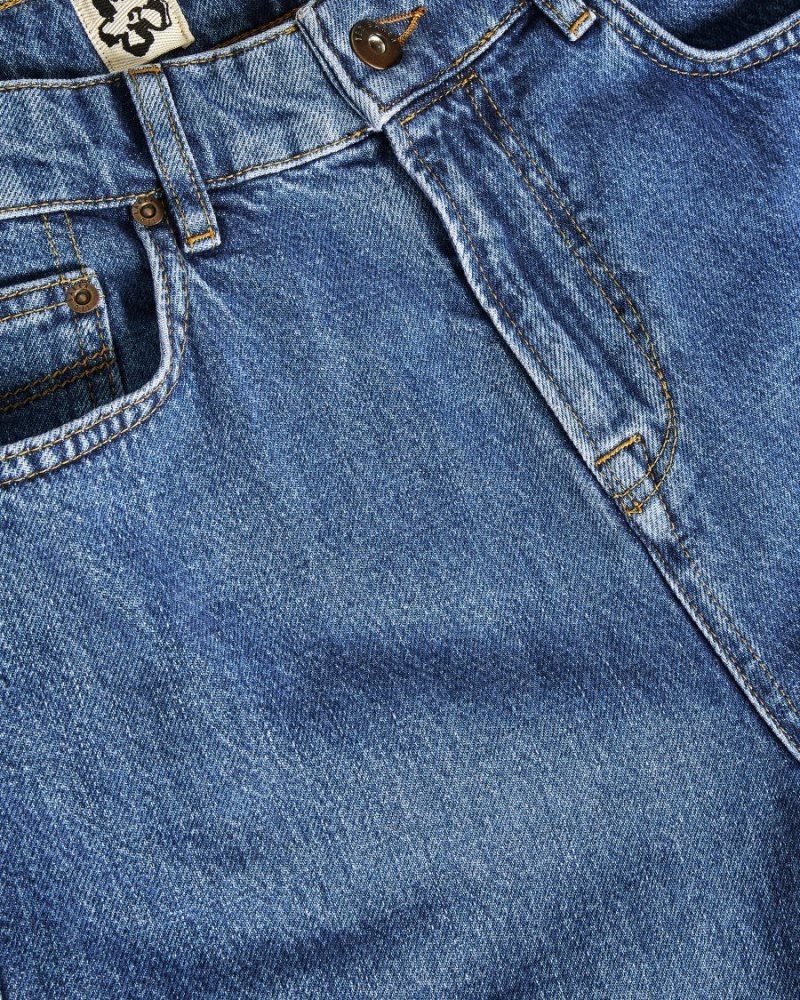 Medium Blue Ted Baker Cambly Slim Leg Denim Jeans Jeans | DWLZHVU-09