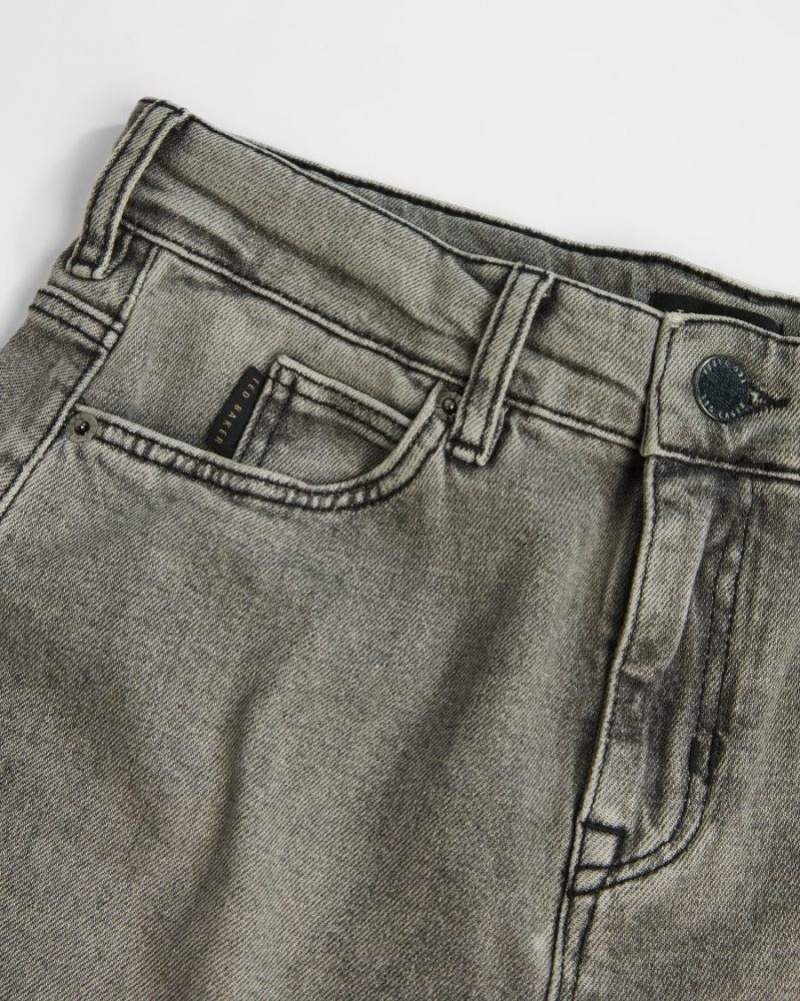 Medium Grey Ted Baker Zaira Barrel Leg Denim Jean Jeans | NJSGCYL-68