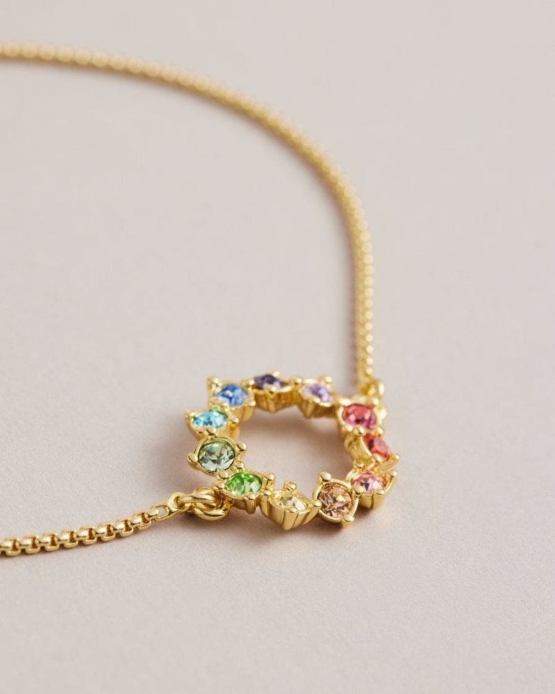 Multicoloured Ted Baker Cresta Crystal Hoop Bracelet Jewellery | CTQPSUD-19