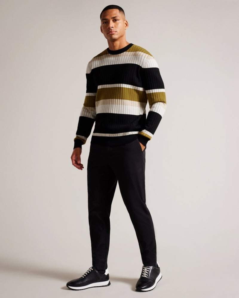 Natural Ted Baker Array Long Sleeve Regular Fit Striped Jumper Jumpers & Knitwear | CVXKMIL-49