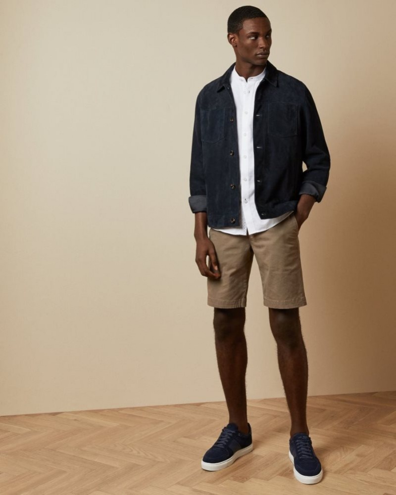 Natural Ted Baker Buenose Cotton Chino Shorts Swimwear & Beachwear | BKJEGIX-03