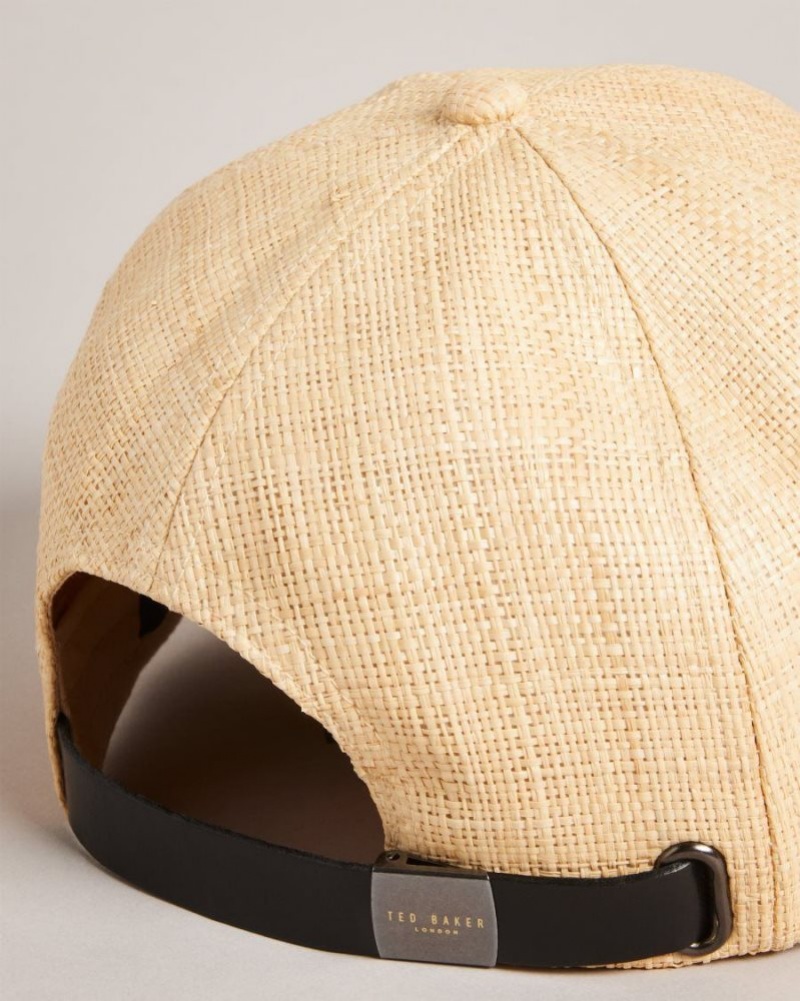 Natural Ted Baker Harpp Woven Raffia Cap Hats & Caps | MTZJIGN-89