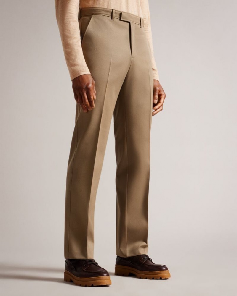 Natural Ted Baker Heddont Leyden Fit Trousers Suits | CBVNZJF-51