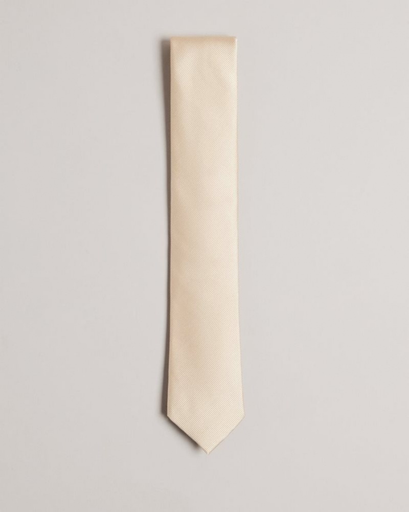 Natural Ted Baker Moorez Ottoman Silk Tie Ties & Bowties | STBJYHO-80