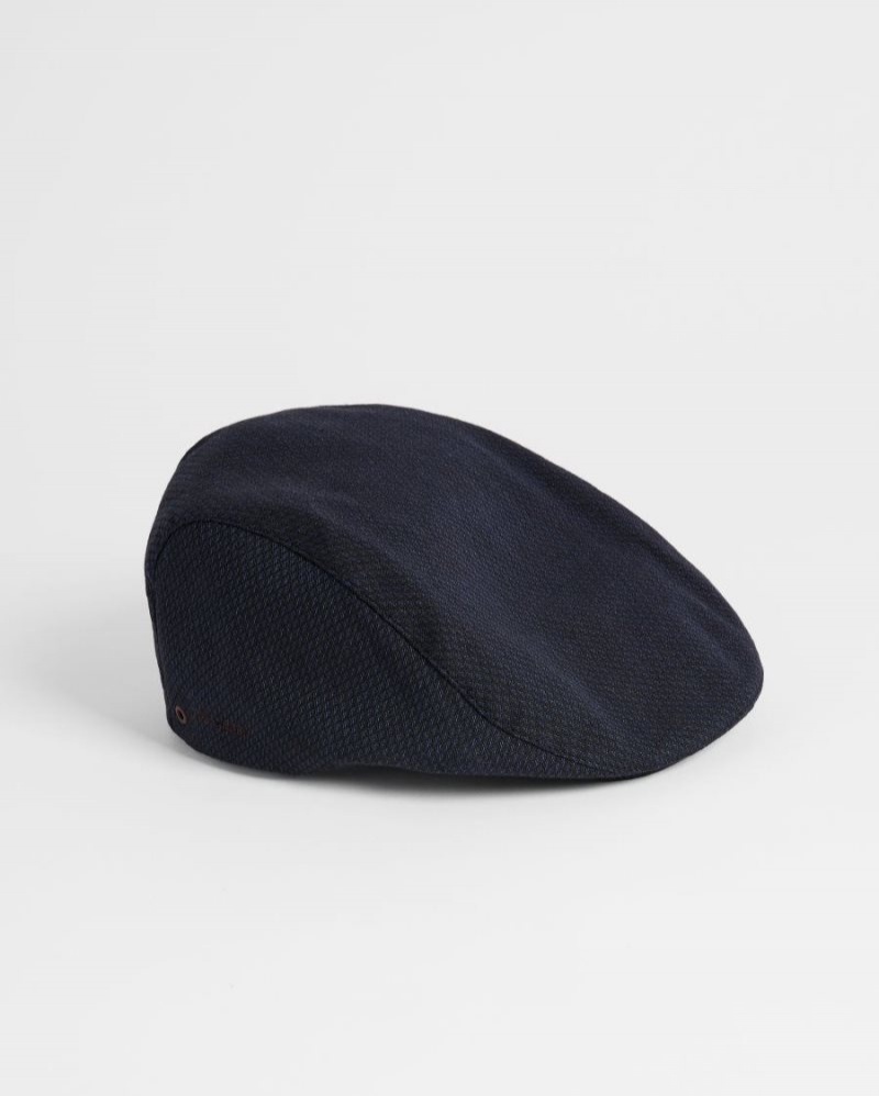 Navy Ted Baker Adice Textured Ivy Cap Hats & Caps | DJKFPVB-40