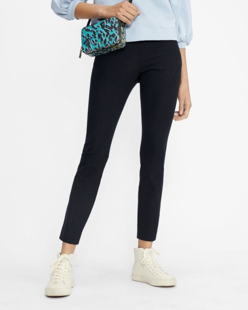 Navy Ted Baker Calya Seam Detail Trousers Trousers & Shorts | RCDAVJW-35