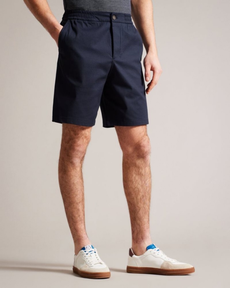 Navy Ted Baker Creswel Elasticated Drawstring Shorts Shorts | USVHZYE-61