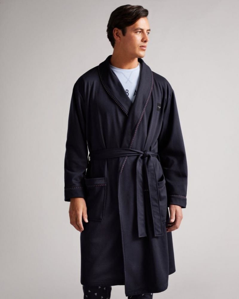 Navy Ted Baker Eiddeer Brushed Ponte Robe Pyjamas & Nightwear | TXHPYCJ-26
