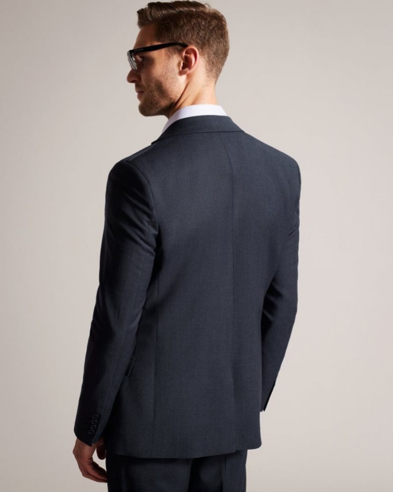 Navy Ted Baker Forbyjs Puppytooth Suit Jacket Suits | XDPZYMJ-42