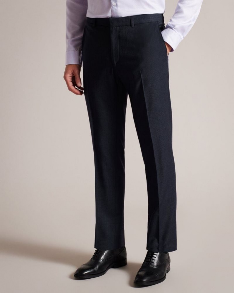 Navy Ted Baker Forbyts Navy Puppytooth Trousers Suits | NWTVZYM-79