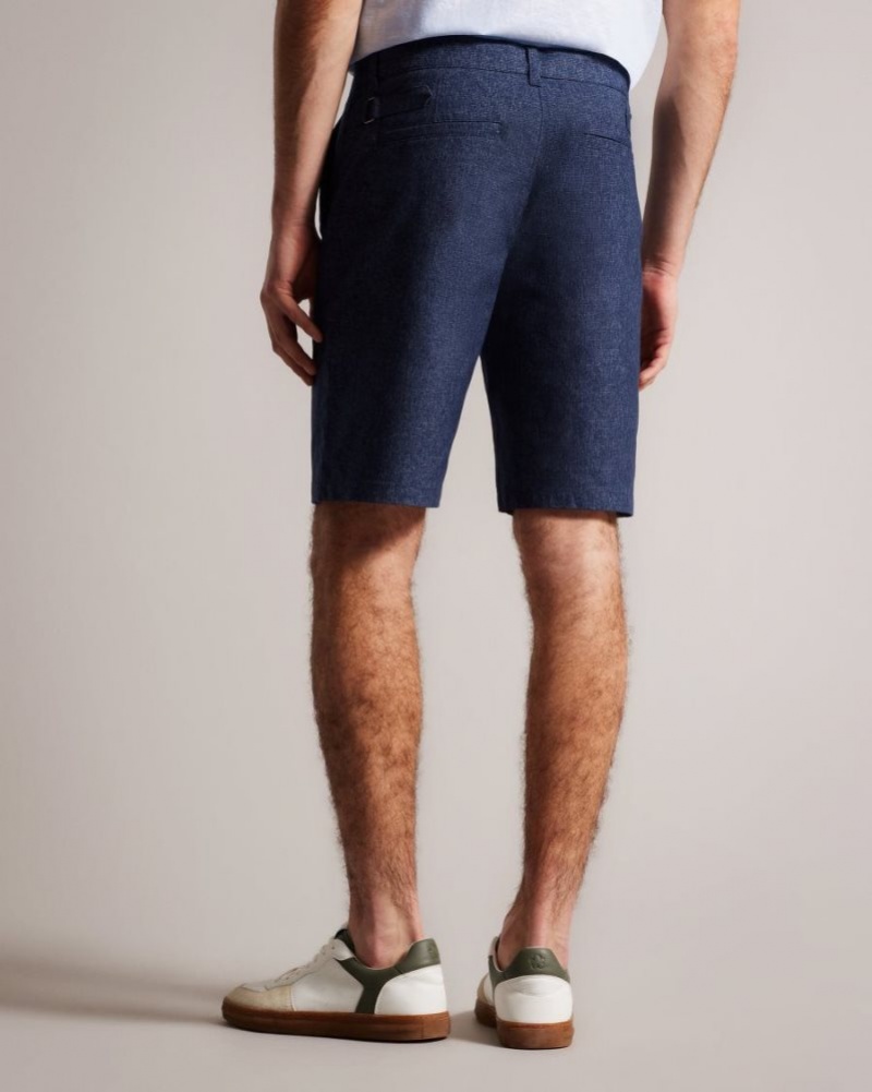 Navy Ted Baker Galera Textured Shorts Shorts | LGAUDET-40