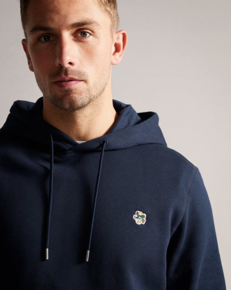 Navy Ted Baker Hendon Hooded Sweatshirt Sweatshirts & Hoodies | ICPQADU-80