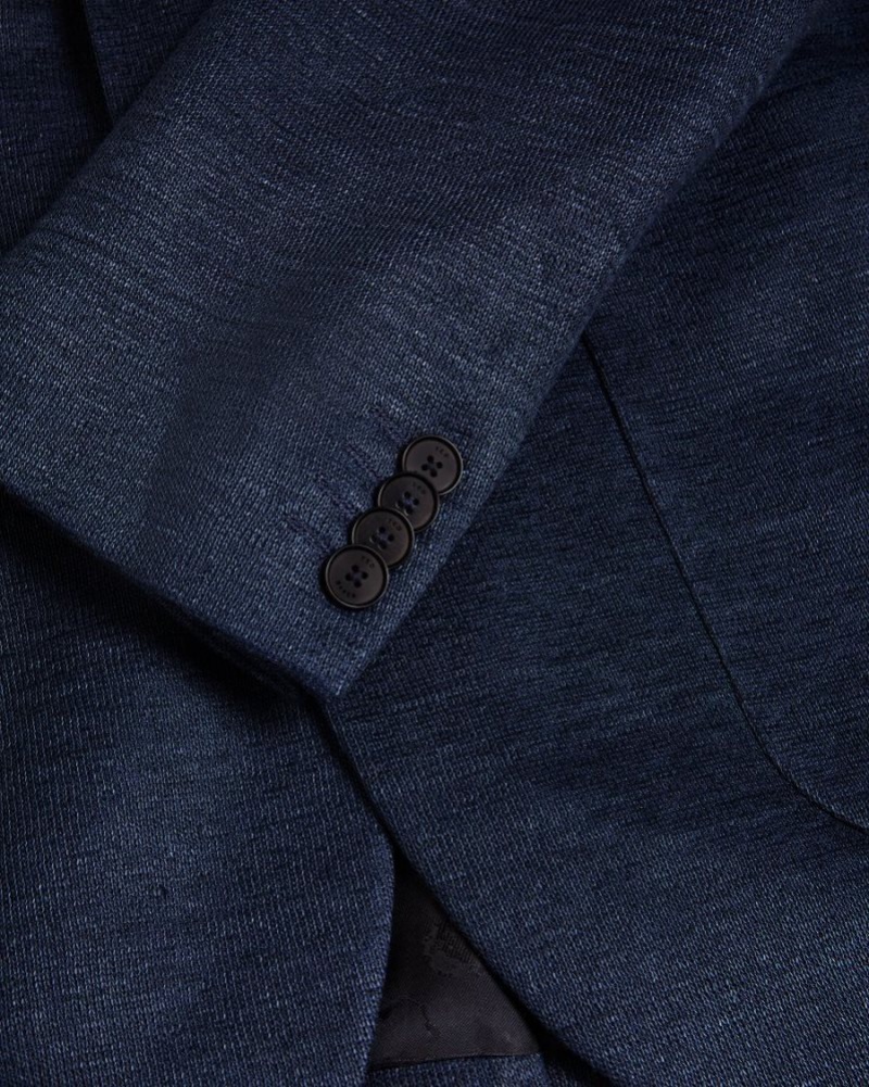 Navy Ted Baker Keanuj Slim Fit Jersey Blazer Suits | SMRFHVD-07