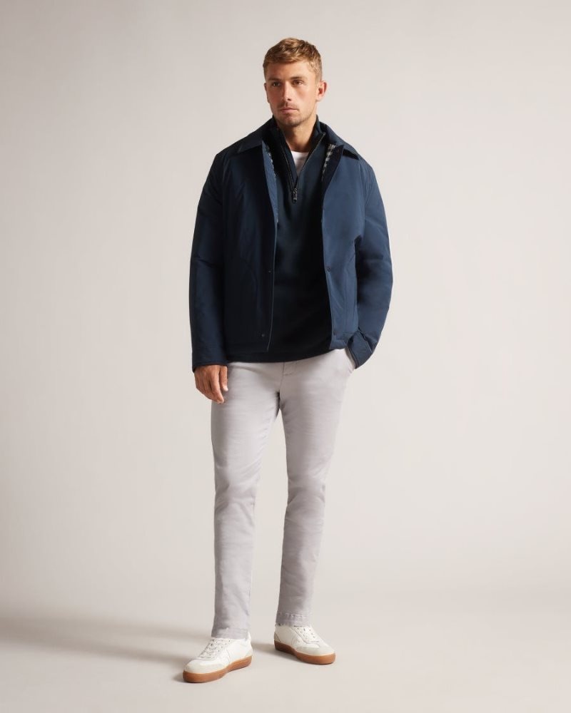 Navy Ted Baker Kilbrn High Neck Sweatshirt Jumpers & Knitwear | RBIDWZV-69