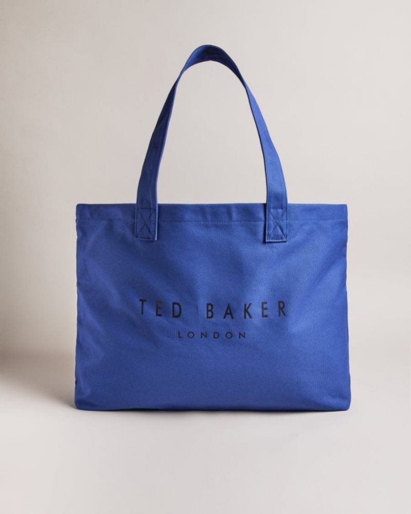 Navy Ted Baker Lukkee Branded Tote Bag Tote Bags | NUGSQAE-34