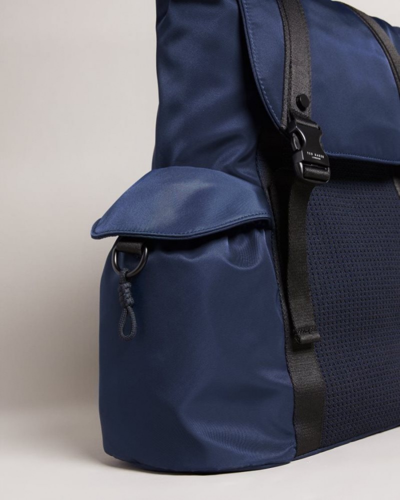 Navy Ted Baker Masha Knit Nylon Backpack Backpacks | GIBNYAT-06