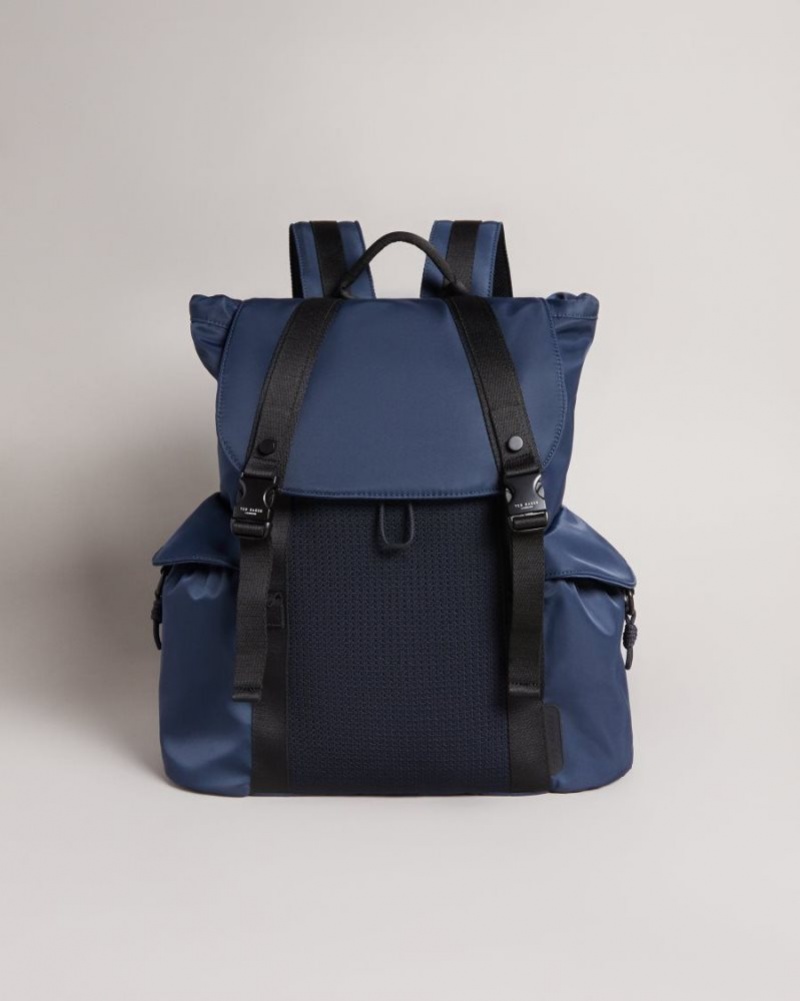 Navy Ted Baker Masha Knit Nylon Backpack Backpacks | GIBNYAT-06
