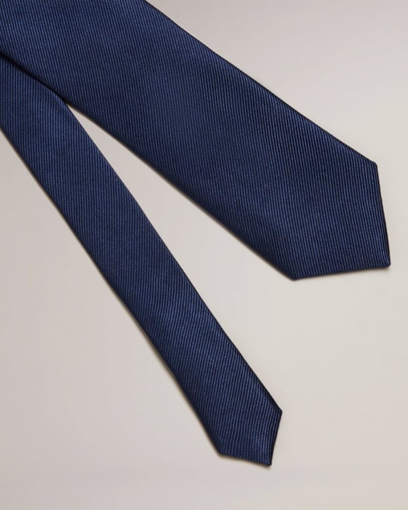Navy Ted Baker Moorez Ottoman Silk Tie Ties & Bowties | PDMIWBT-39