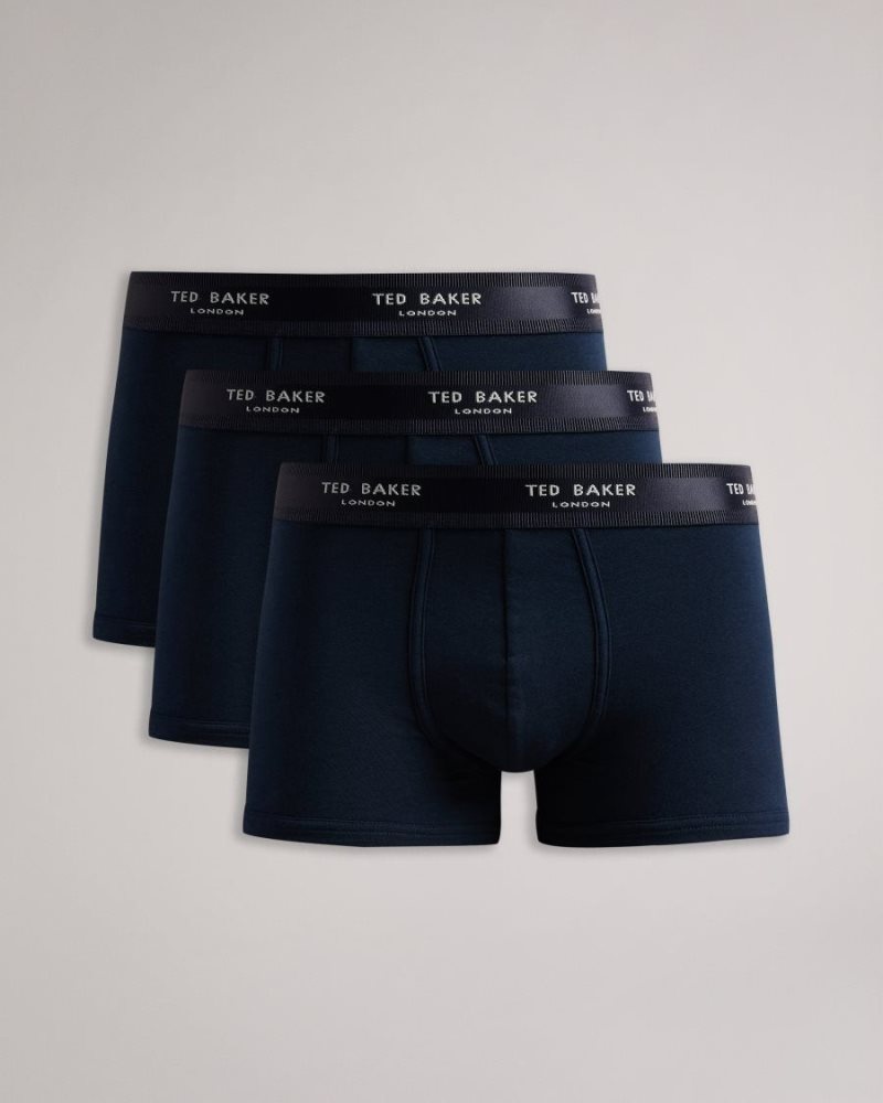 Navy Ted Baker Noe 3 Pack Trunks Underwear | JLWGCEY-69