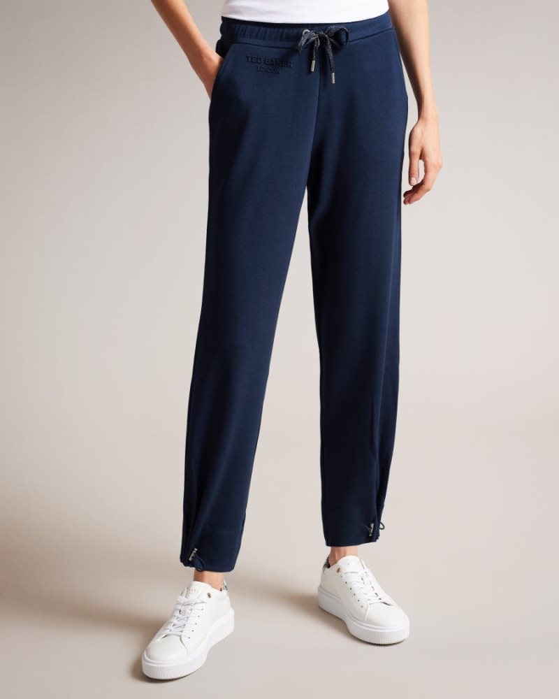 Navy Ted Baker Orthon Joggers With Pleated Cuff Trousers & Shorts | FONHKVB-15