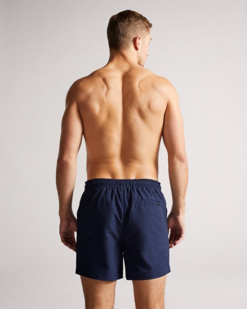 Navy Ted Baker Trehil Plain Swim Shorts Swimwear & Beachwear | UQMYVNA-94