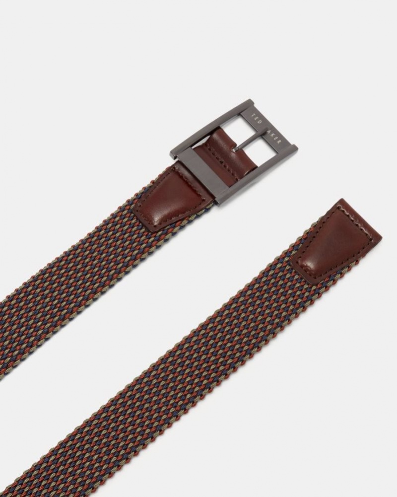 Orange Ted Baker Columm Reversible Elastic Belt Belts | CZNWOLX-06