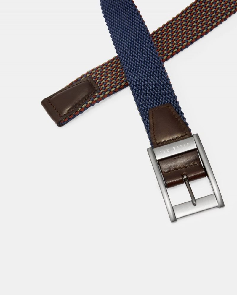 Orange Ted Baker Columm Reversible Elastic Belt Belts | CZNWOLX-06