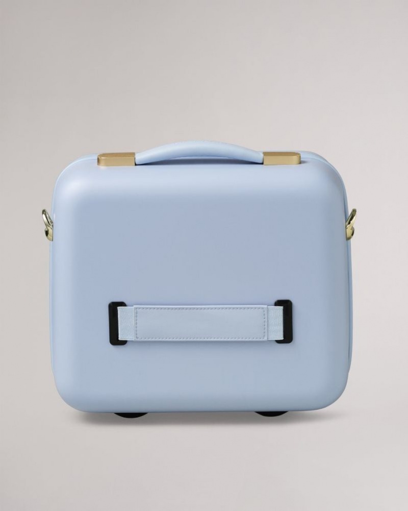 Pale Blue Ted Baker Beelle Bow Detail Vanity Case 31.5x34x19.5cm Suitcases & Travel Bags | YXIKGBT-10