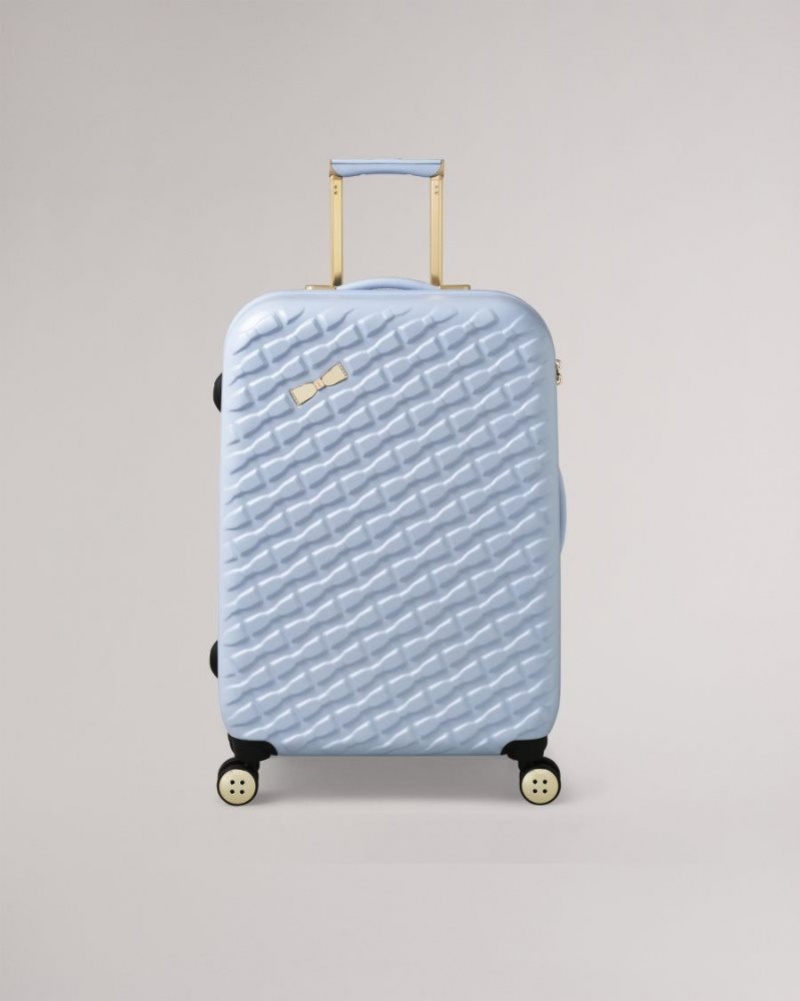 Pale Blue Ted Baker Bellll Bow Detail Medium Case 69x47.5x28cm Suitcases & Travel Bags | HDWXNPA-39