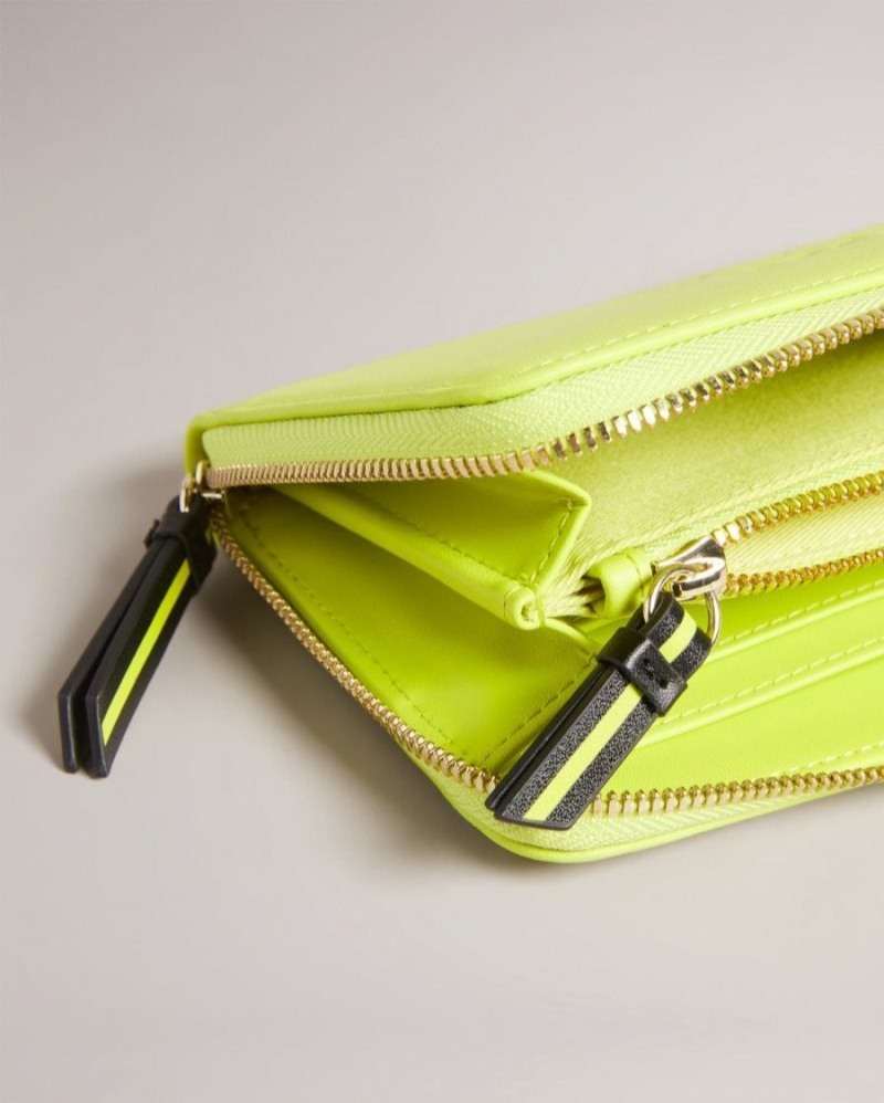 Pale Green Ted Baker Dalily Leather Webbing Purse Purses & Cardholders | EIWMNQK-43