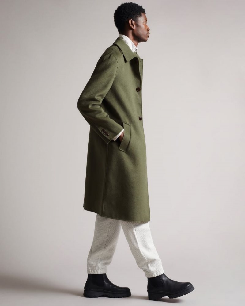 Pale Green Ted Baker Powpow Wool Carcoat Coats & Jackets | MCHEZDL-18
