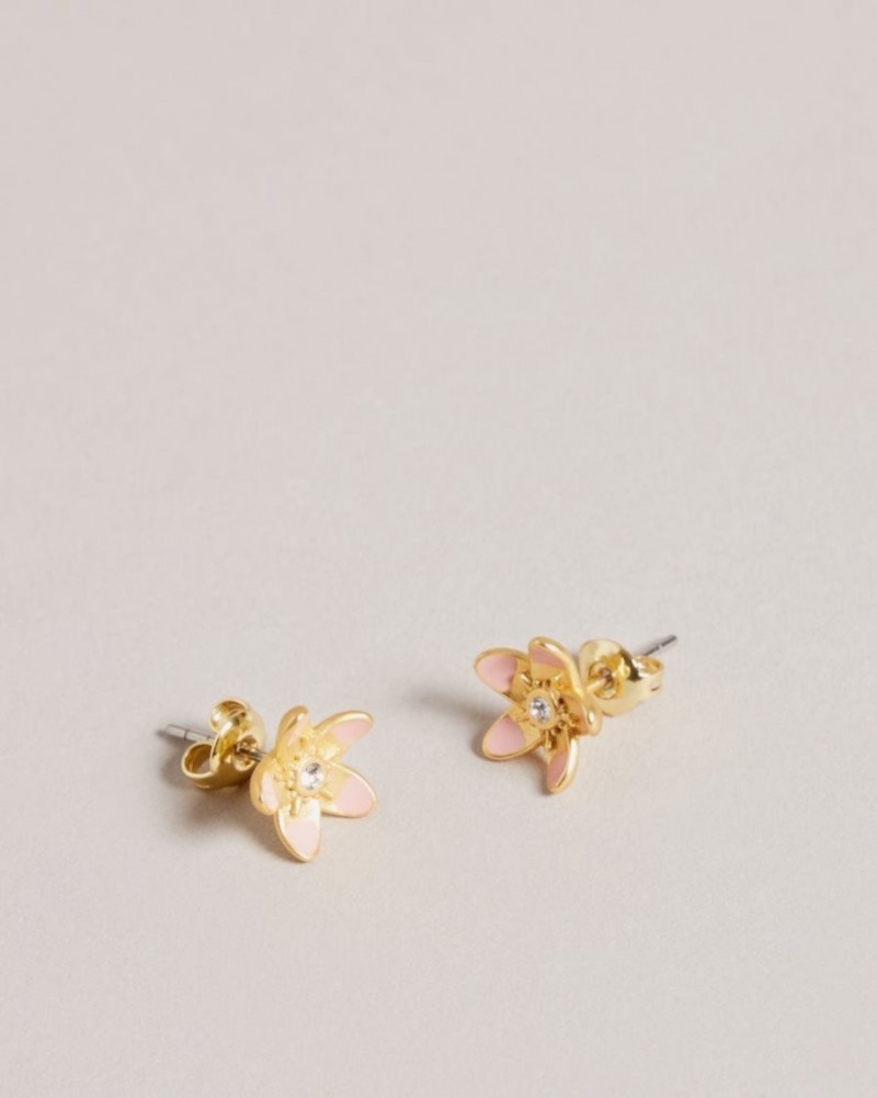 Pale Pink Ted Baker Beaauu Blossom Stud Earrings Jewellery | MPQGFWS-06