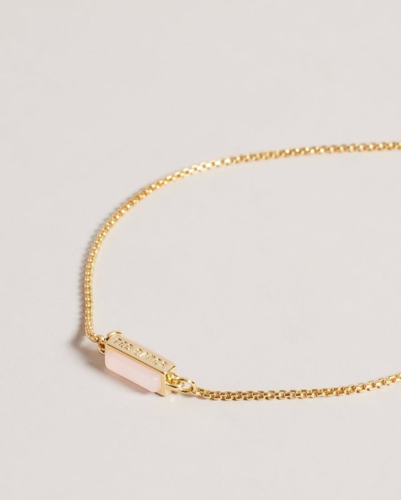 Pale Pink Ted Baker Glorii Gem Drawstring Bracelet Jewellery | DOWQKZL-69