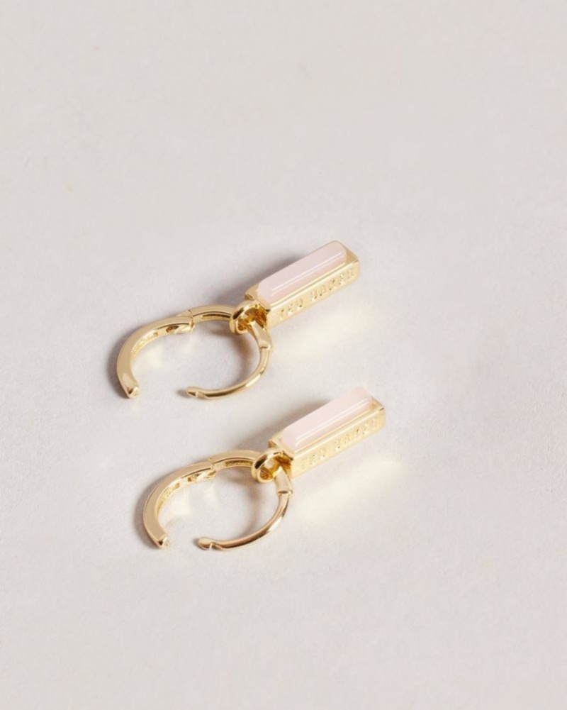 Pale Pink Ted Baker Gwennie Gem Bar Huggie Earrings Jewellery | DPVGYRA-13