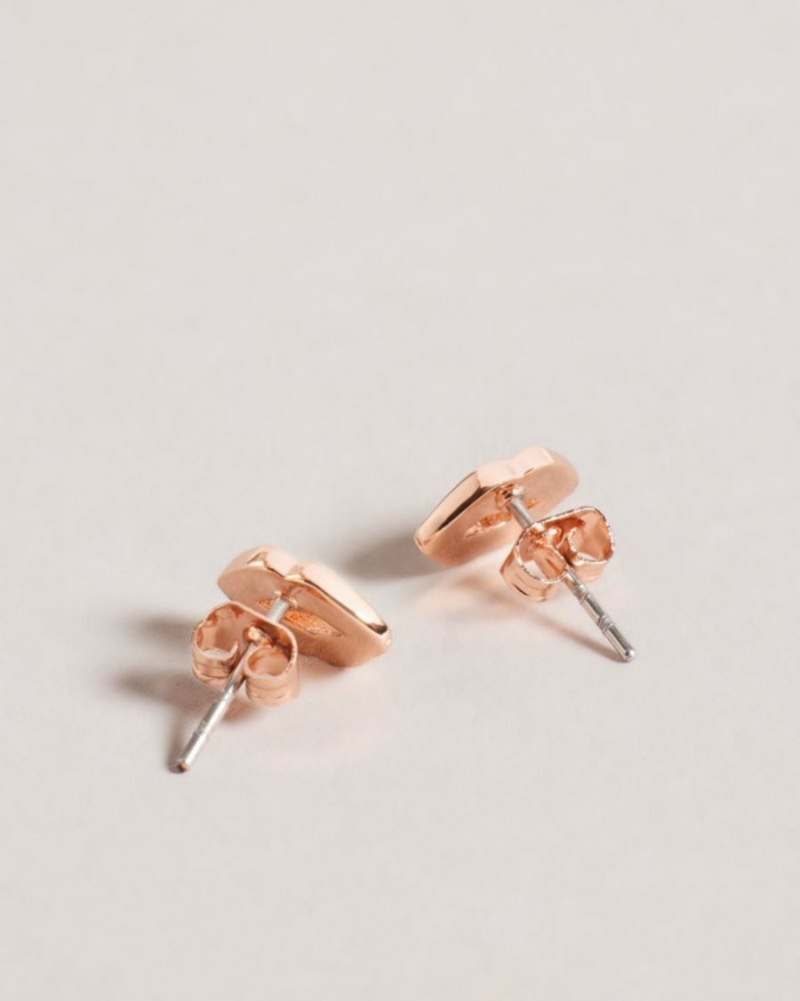 Pale Pink Ted Baker Kreshel Kiss Kiss Enamel Stud Earrings Jewellery | AVRPKBE-52