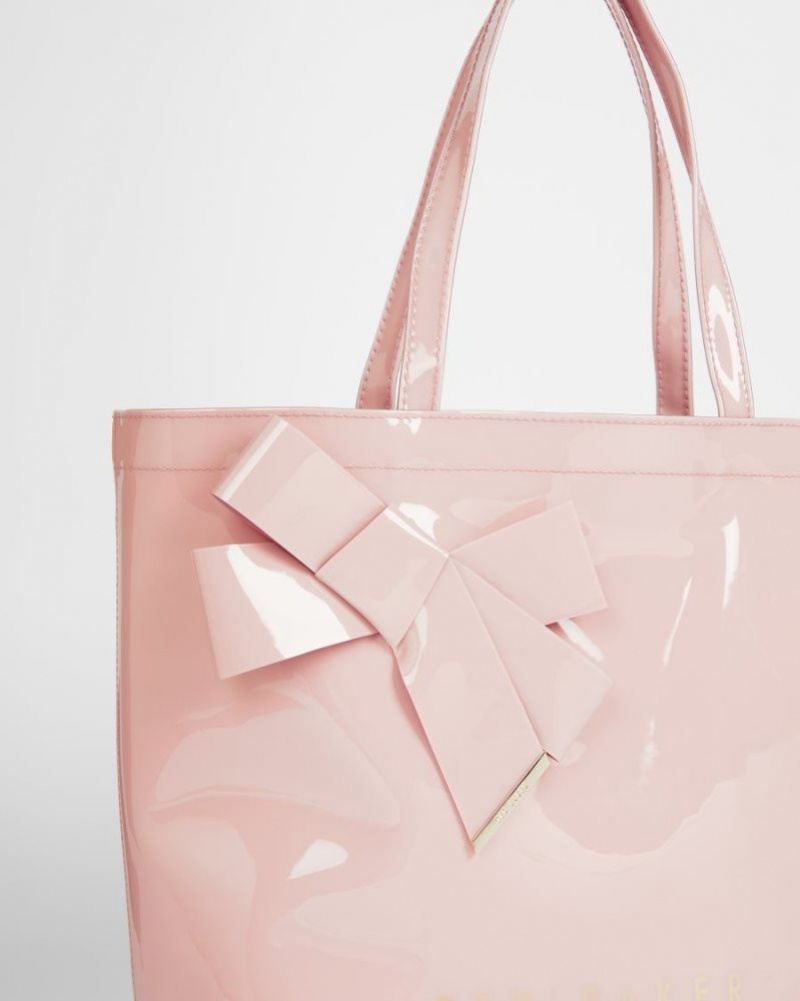 Pale Pink Ted Baker Nicon Knot Bow Large Icon Tote Bags | HATGDUP-23