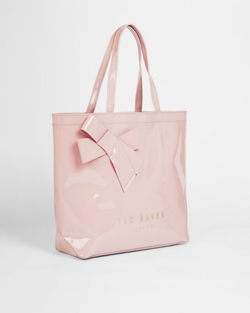 Pale Pink Ted Baker Nicon Knot Bow Large Icon Tote Bags | HATGDUP-23