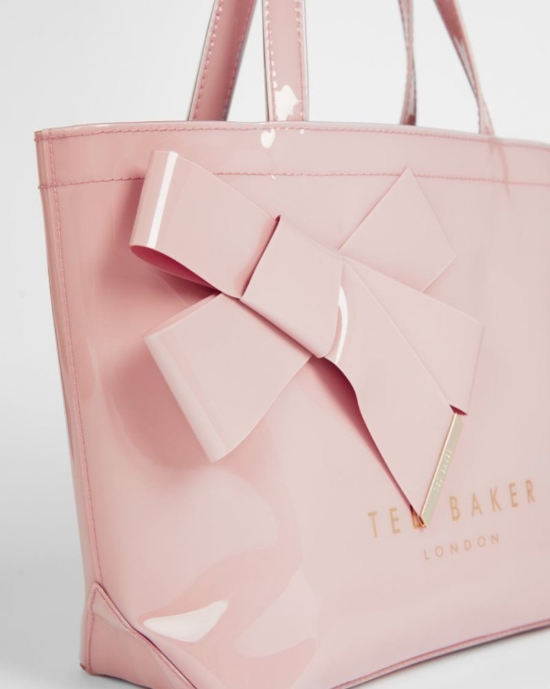 Pale Pink Ted Baker Nikicon Small Icon Bag With Knot Bow Tote Bags | RQYSTAI-87