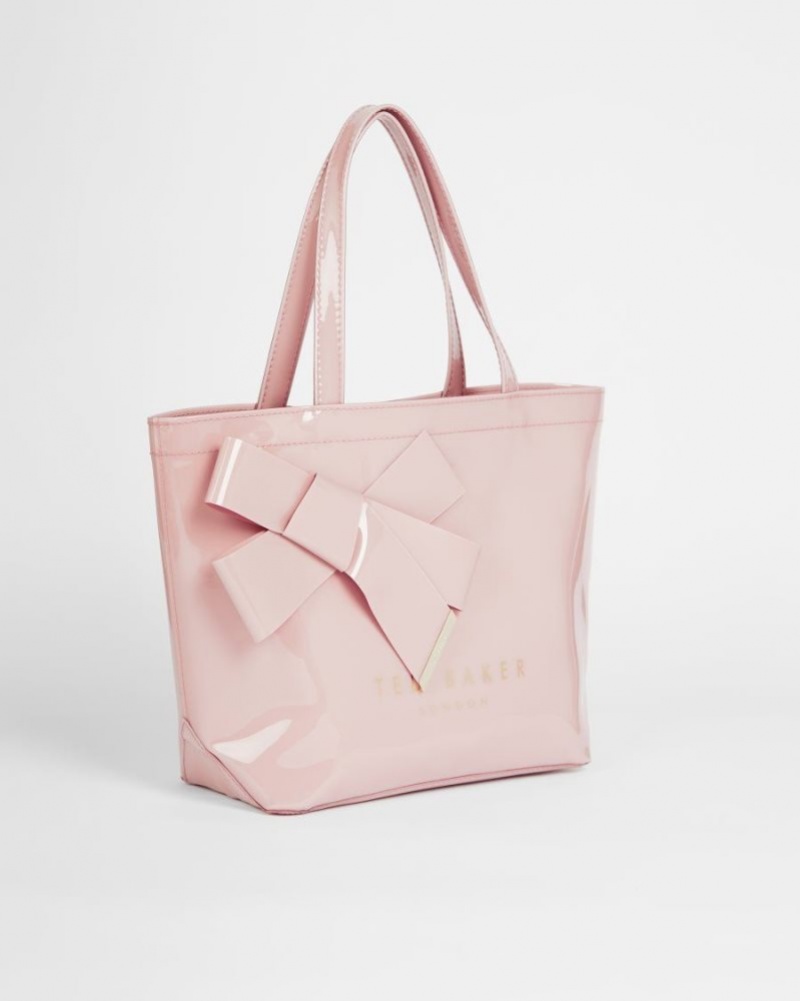 Pale Pink Ted Baker Nikicon Small Icon Bag With Knot Bow Tote Bags | RQYSTAI-87