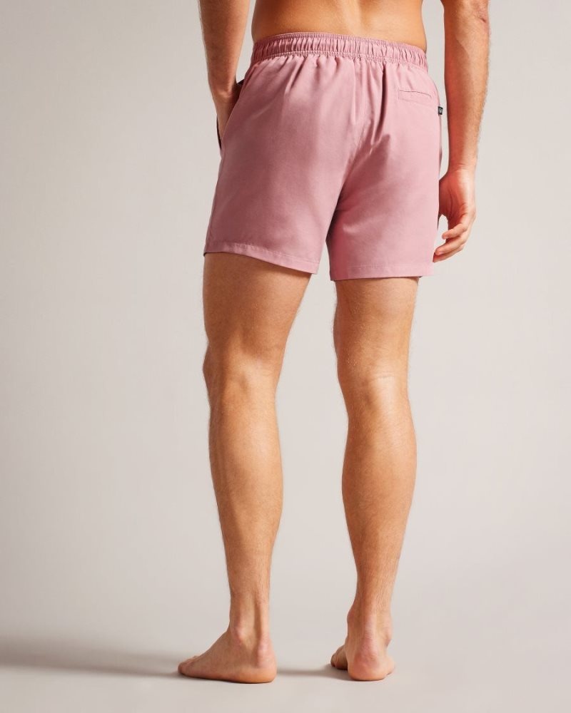 Pink Ted Baker Hiltree Plain Swim Shorts Swimwear & Beachwear | LSJEFNX-78