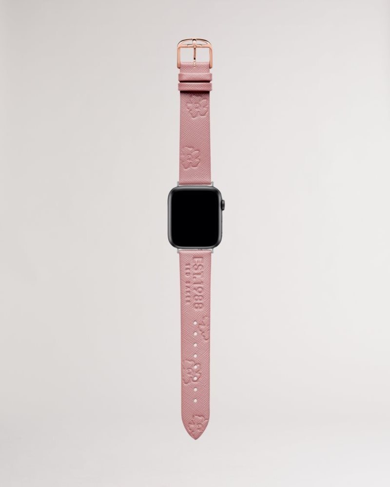 Pink Ted Baker Melanip Leather Magnolia Apple Watch Strap Watches | LFITNRS-67