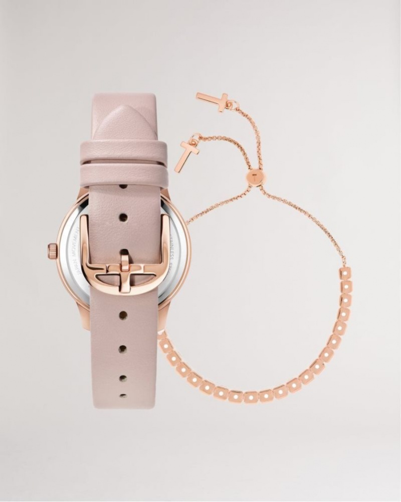 Pink Ted Baker Starlim Star Watch And Bracelet Gift Set Jewellery | GDQLAPK-57