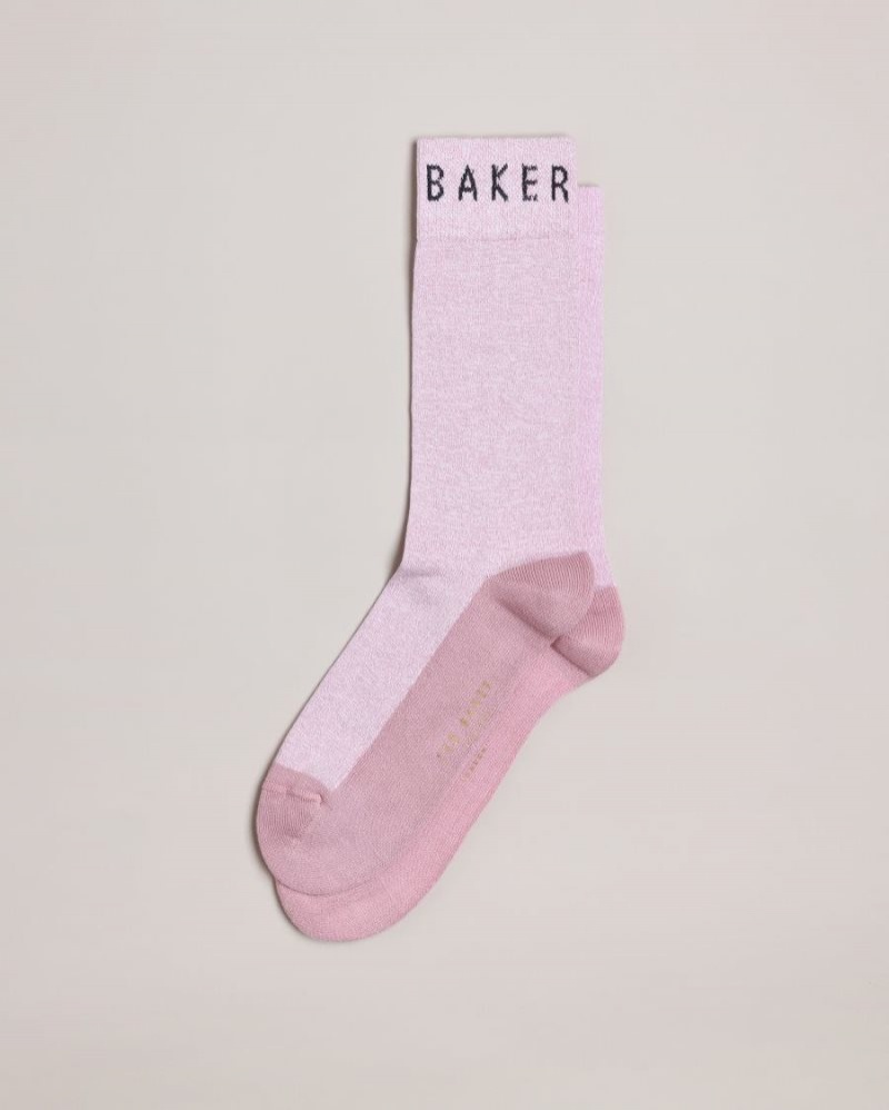 Pink Ted Baker Twistsk Twisted Yarn Socks Socks | DLETQNC-60