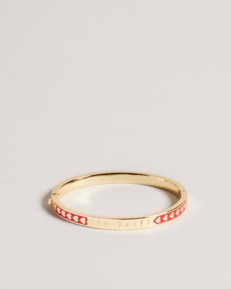 Red Ted Baker Eellie Enamel Heart Bangle Jewellery | KSHFCWI-51