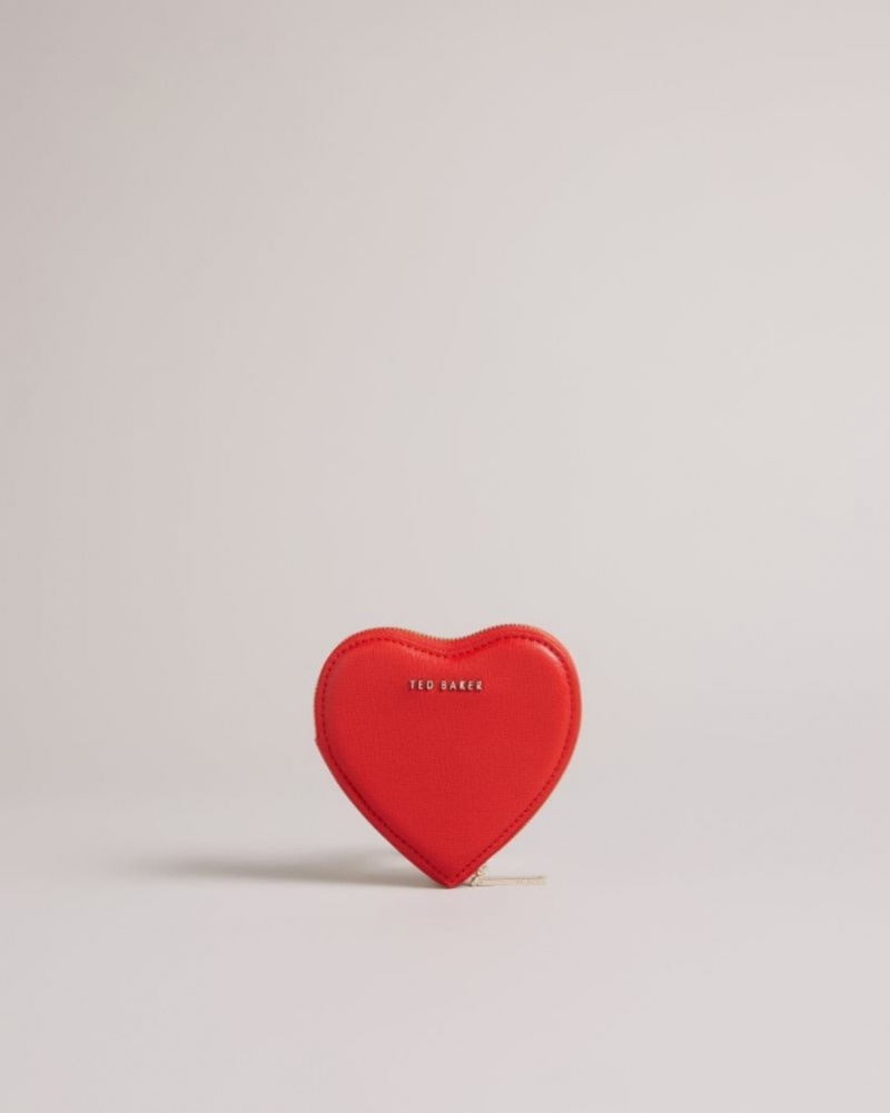 Red Ted Baker Heartia Heart Coin Purse Purses & Cardholders | LOHJUEB-94