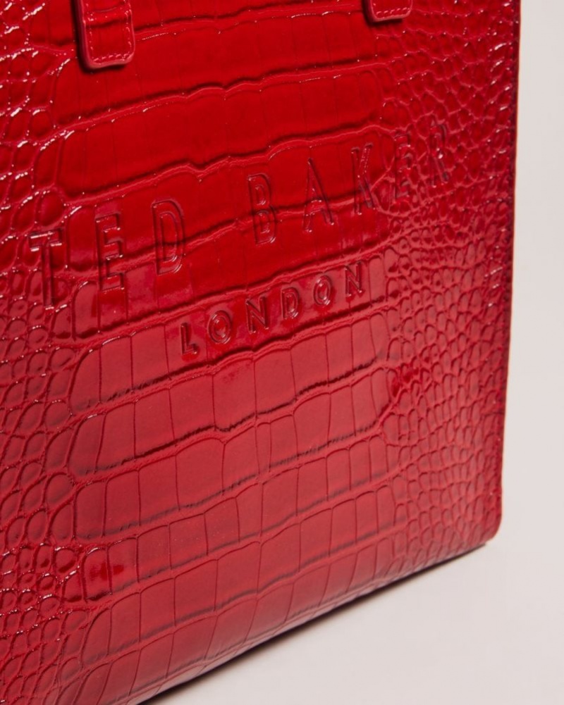 Red Ted Baker Reptcon Croc Detail Small Icon Bag Icon Bags & Signature Bags | PIATCOW-80