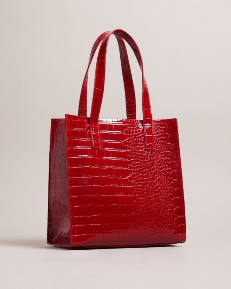 Red Ted Baker Reptcon Croc Detail Small Icon Bag Icon Bags & Signature Bags | PIATCOW-80