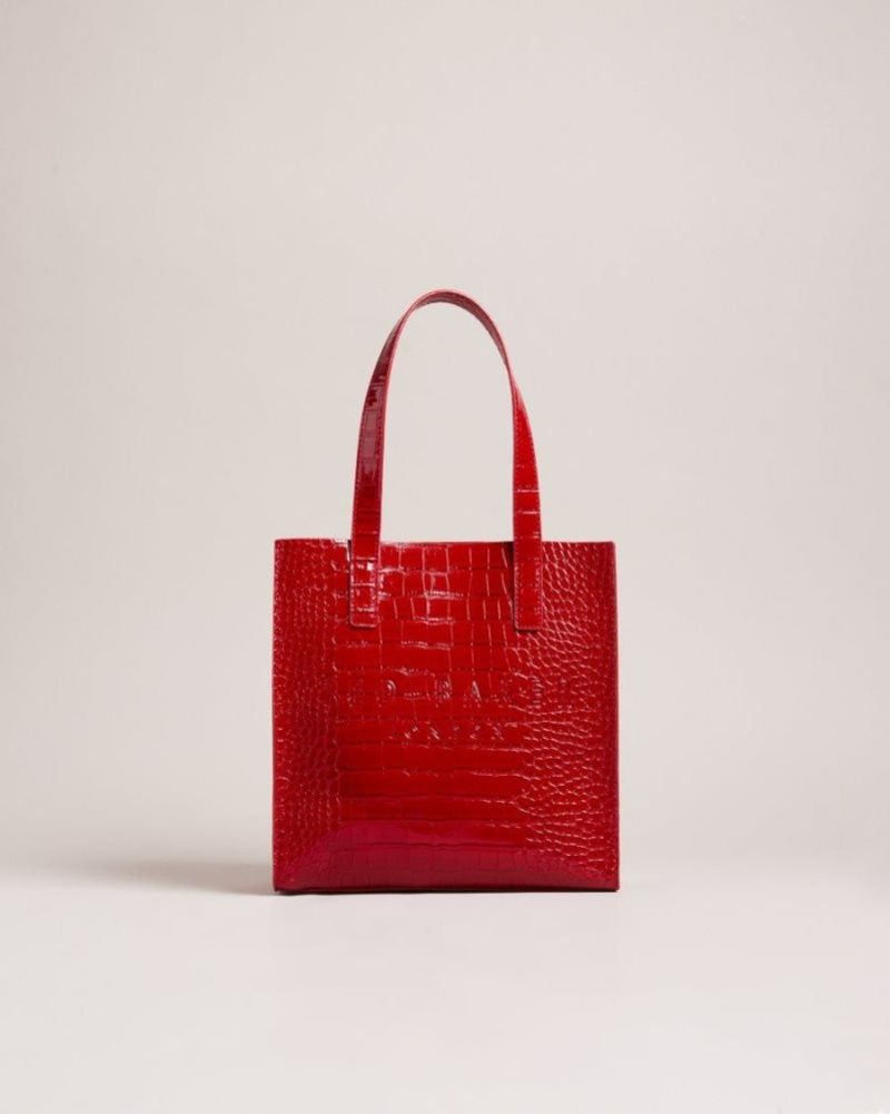 Red Ted Baker Reptcon Croc Detail Small Icon Bag Icon Bags & Signature Bags | PIATCOW-80